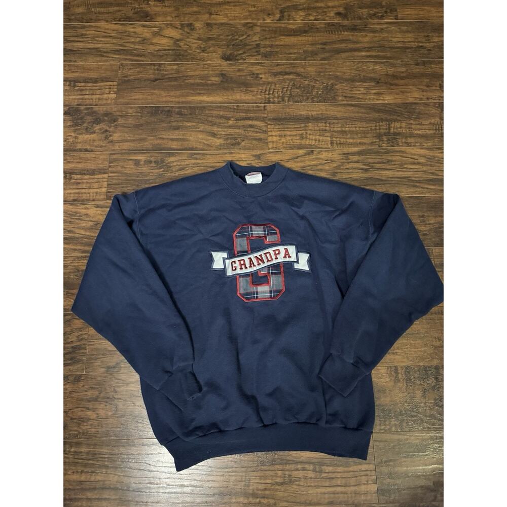 Grandpa sweater crewneck sweatshirt hoodie embroidered vintage Sz:L